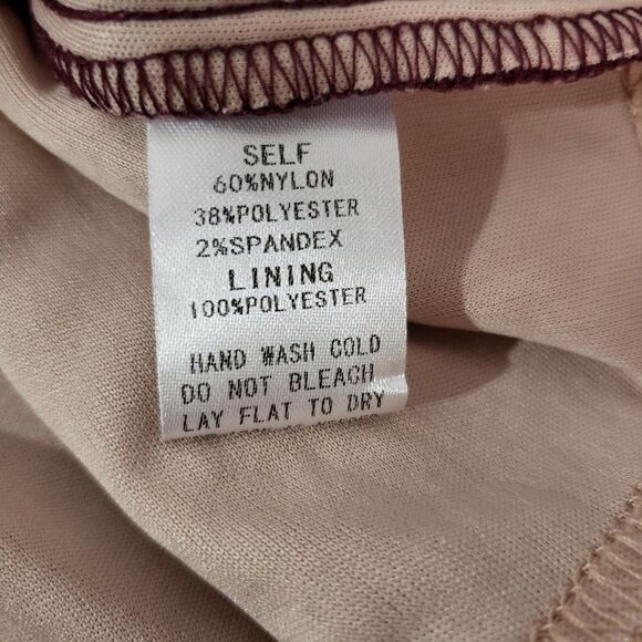 Soieblu Small NWT Wine Red Lace Sheer Long Sleeve Bodycon Dress Scalloped Hem - Picture 15 of 16